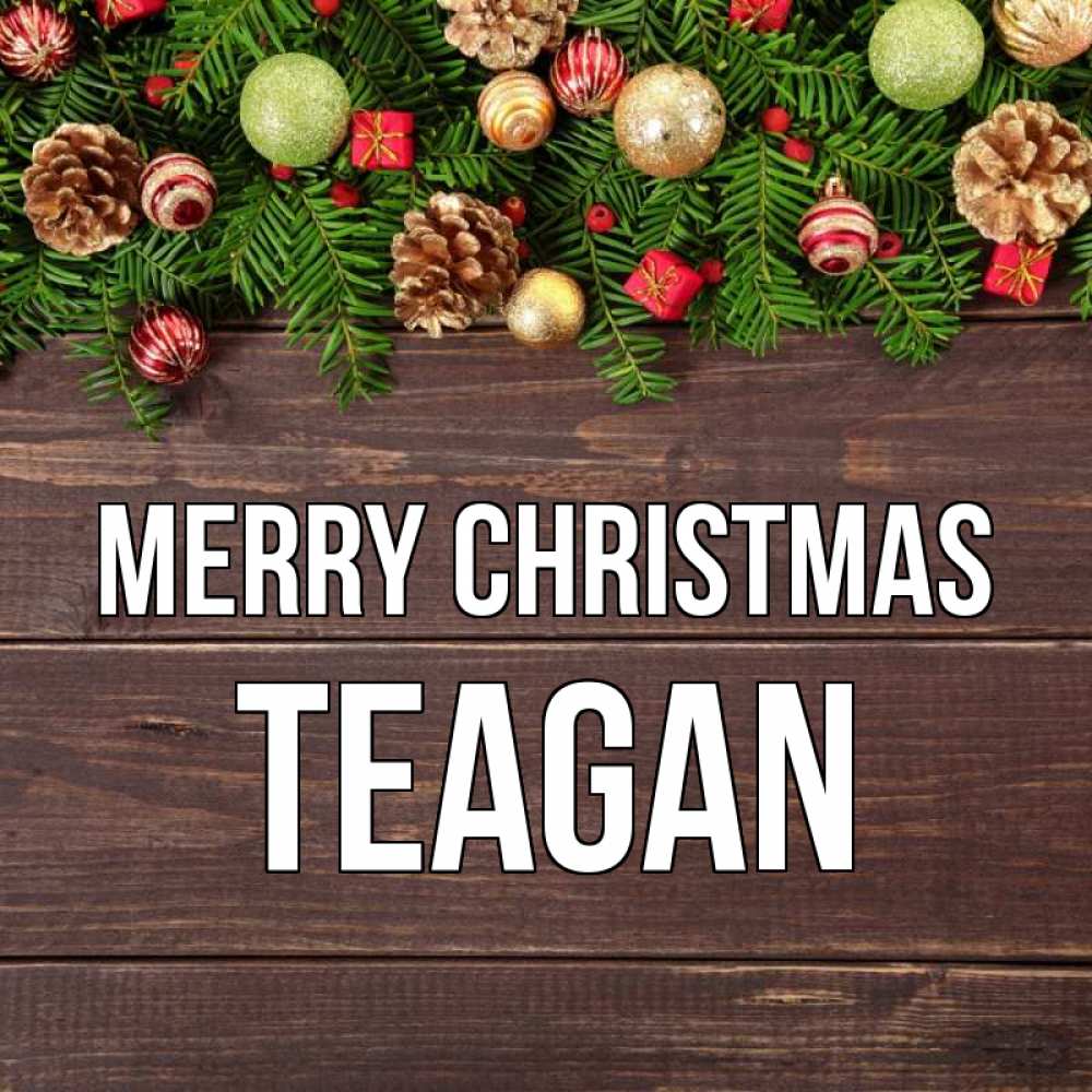 Greetings card с именем, Teagan Merry Christmas с рождеством Greetings with text for free download 
