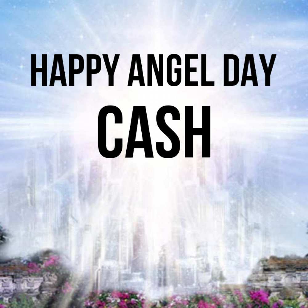 Greetings card с именем, Cash happy angel day небесный свет Greetings with text for free download 