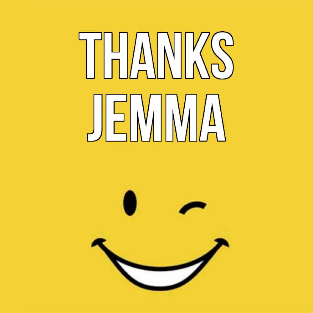 Greetings card с именем, Jemma Thanks благодарю и улыбаюсь Greetings with text for free download 