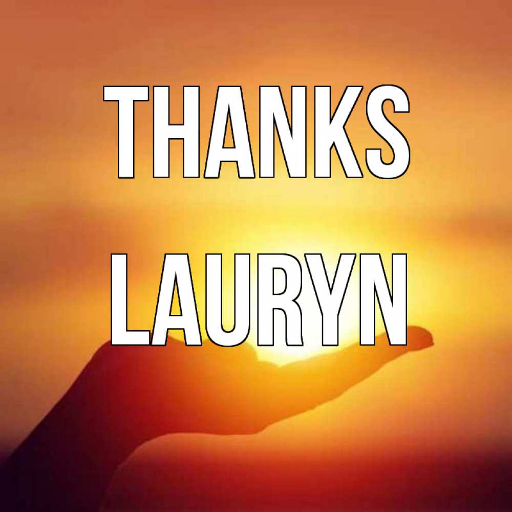 Greetings card с именем, Lauryn Thanks закат Greetings with text for free download 