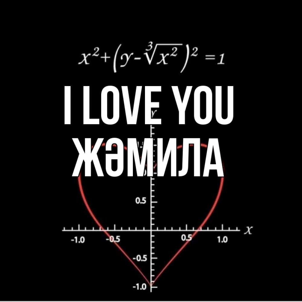 Greetings card с именем, ЖӘМИЛА I love you сердечная формула Greetings with text for free download 