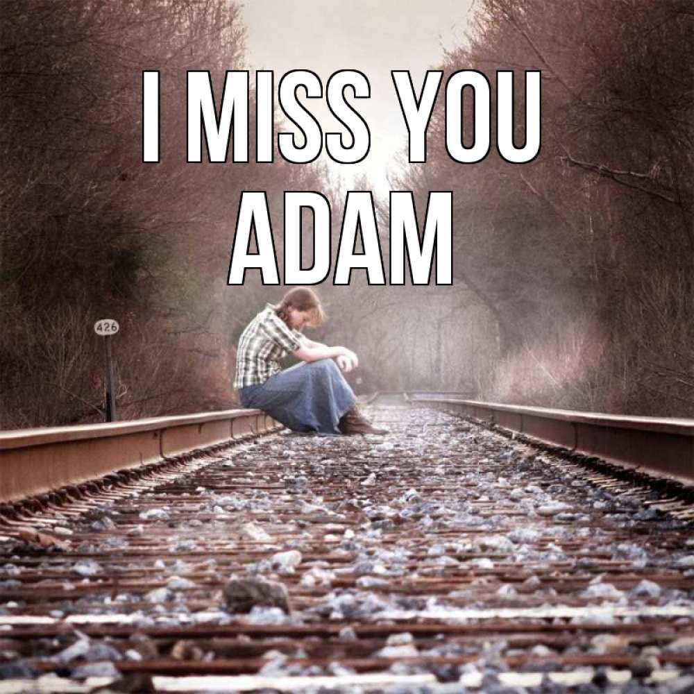 Greetings card с именем, Adam I miss you скучаю Greetings with text for free download 