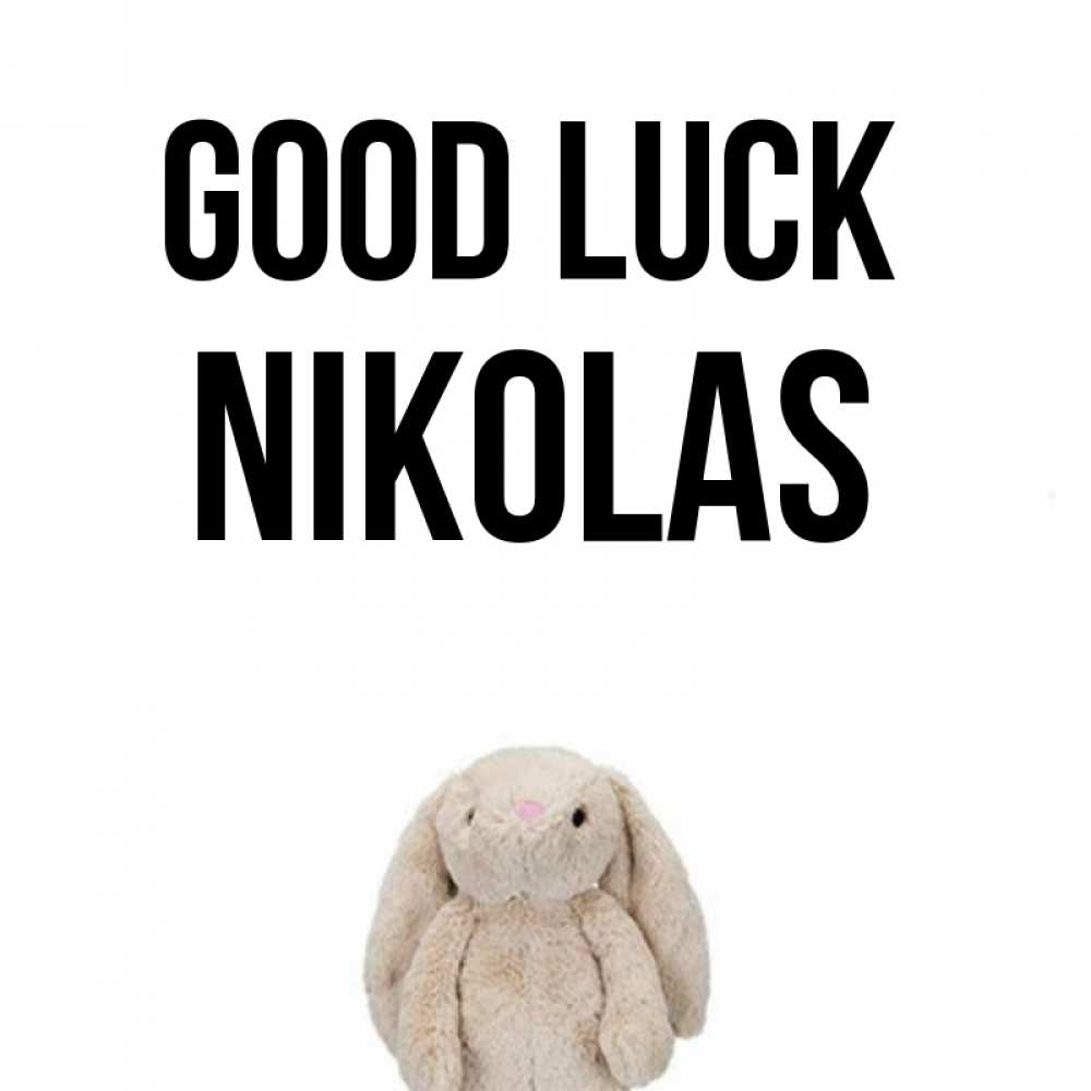 Greetings card с именем, Nikolas Good luck сайт создаватель открыток Greetings with text for free download 