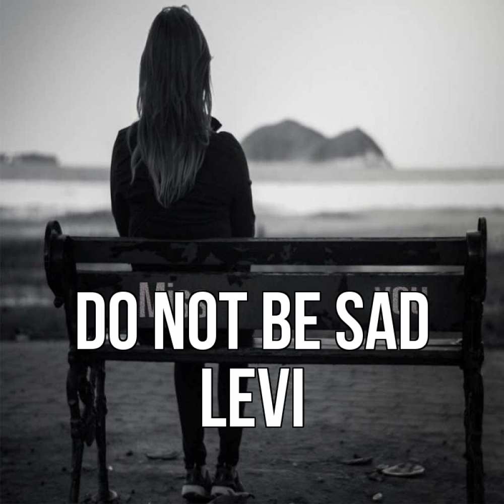 Greetings card с именем, Levi Do not be sad смотрит на скалы Greetings with text for free download 