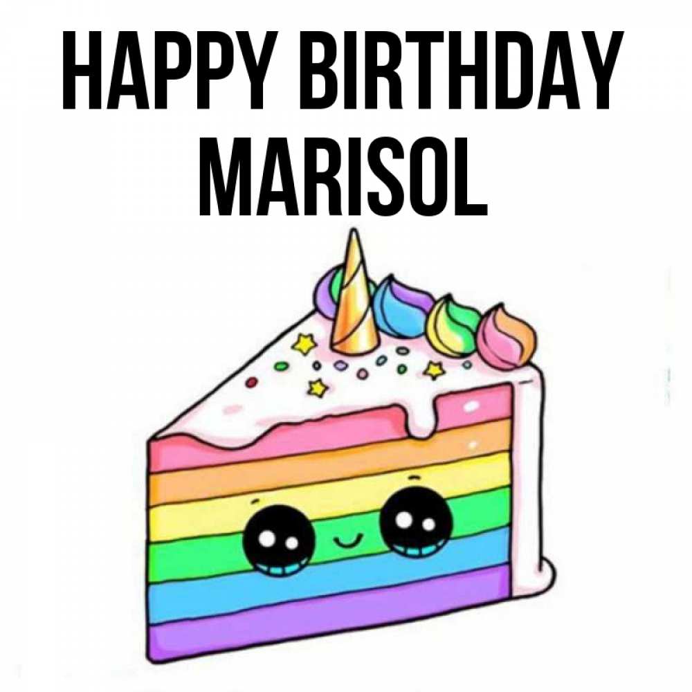 Greetings card с именем, Marisol Happy Birthday с днем варенья Greetings with text for free download 