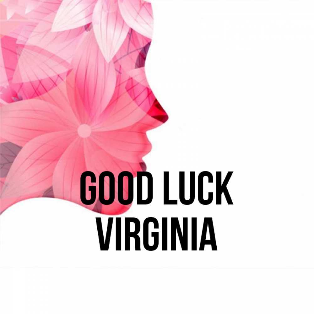 Greetings card с именем, Virginia Good luck на удачу Greetings with text for free download 
