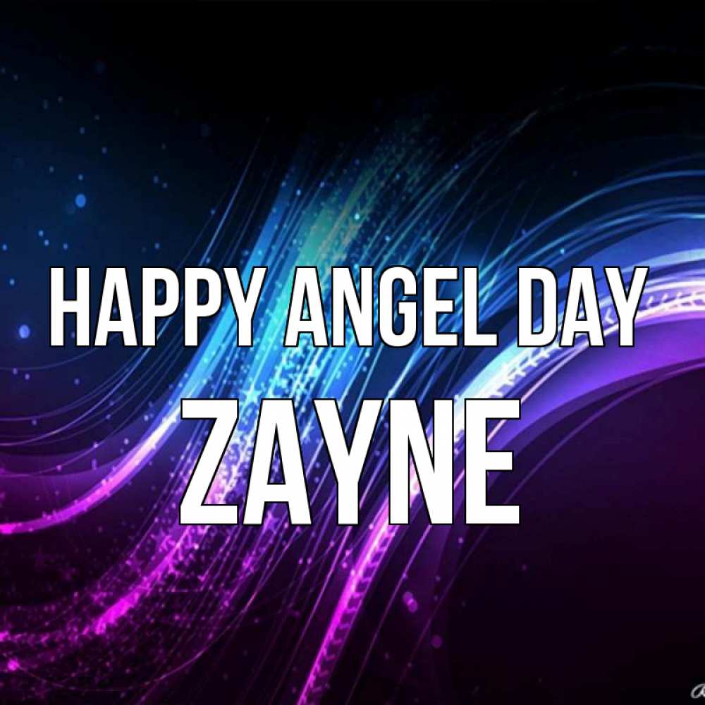 Greetings card с именем, Zayne happy angel day фиолетовый фон Greetings with text for free download 