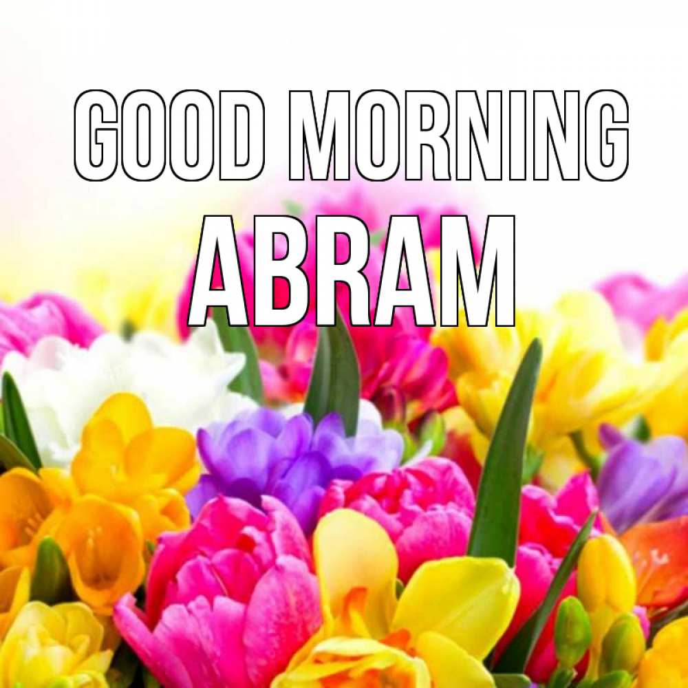Greetings card с именем, Abram Good morning создать открытку со свое подписью Greetings with text for free download 