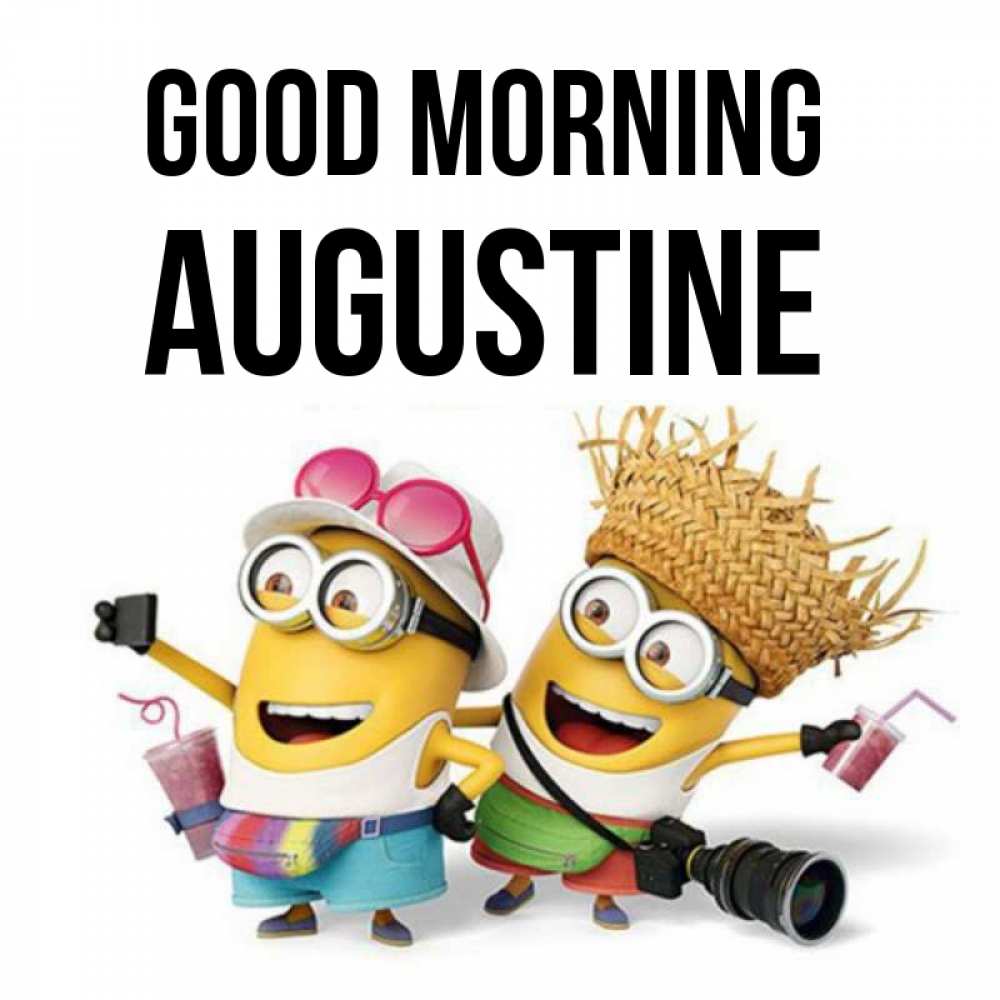 Greetings card с именем, Augustine Good morning карнавал Greetings with text for free download 