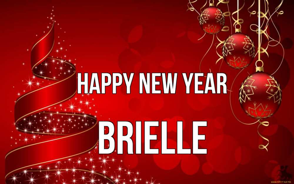 Greetings card с именем, Brielle Happy New Year новый год Greetings with text for free download 