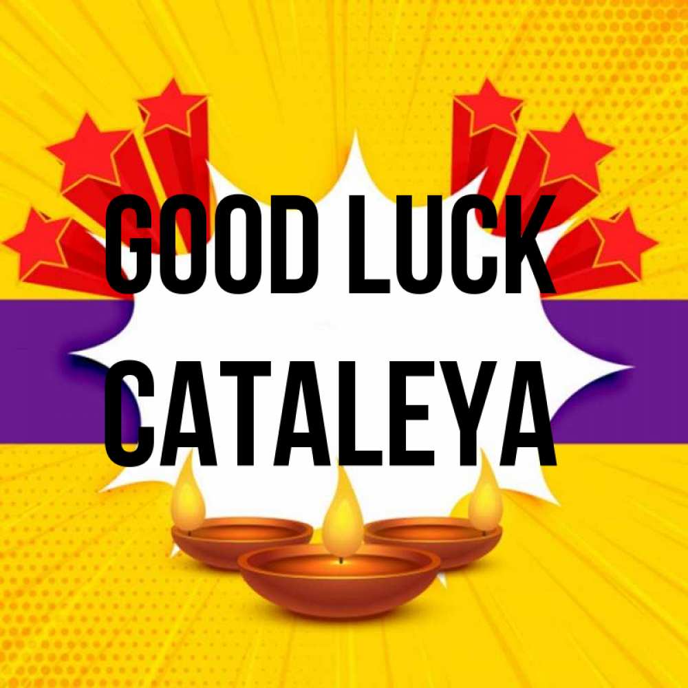 Greetings card с именем, Cataleya Good luck векторное изображение Greetings with text for free download 