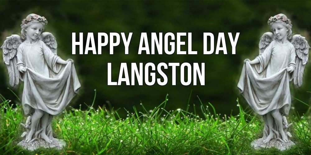 Greetings card с именем, Langston happy angel day небо, ангел, девушка Greetings with text for free download 