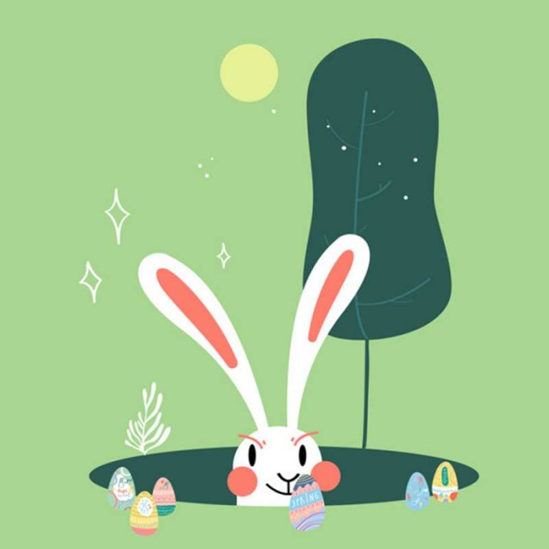 Открытка удачи на пасух  заяц  Good luck 