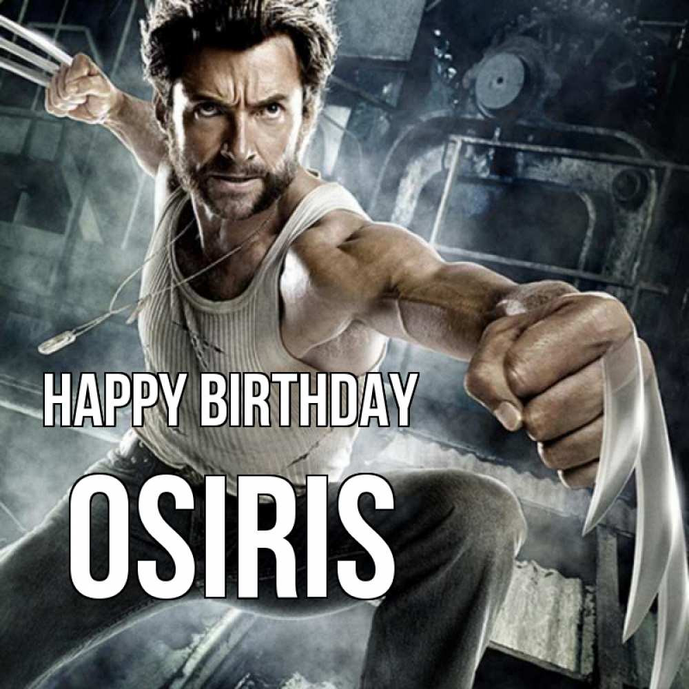 Greetings card с именем, Osiris Happy Birthday супергерой в ярости Greetings with text for free download 