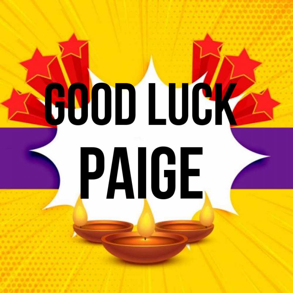 Greetings card с именем, Paige Good luck векторное изображение Greetings with text for free download 