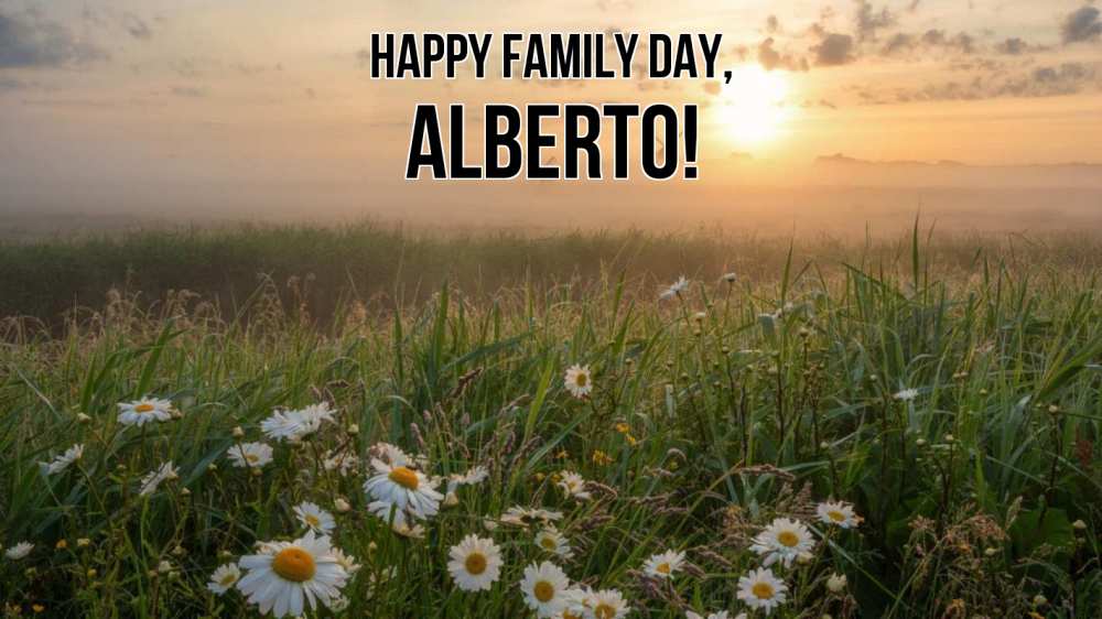 Greetings card с именем, Alberto happy family day с днем семьи Greetings with text for free download 
