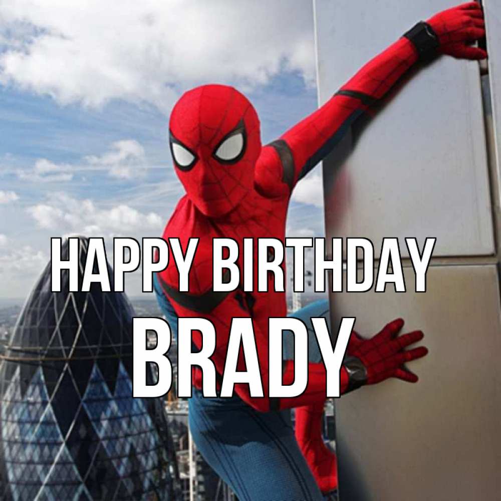 Greetings card с именем, Brady Happy Birthday Марвел Greetings with text for free download 