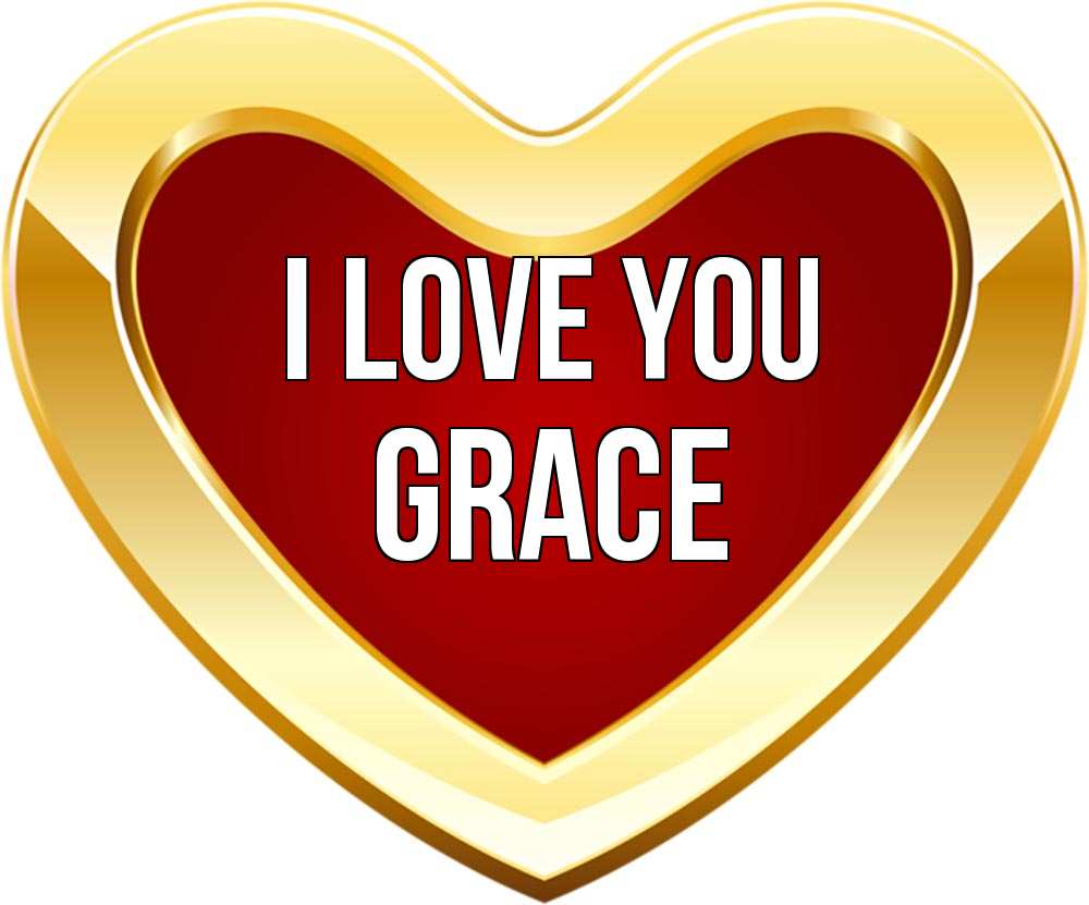 Greetings card с именем, Grace I love you из краски Greetings with text for free download 