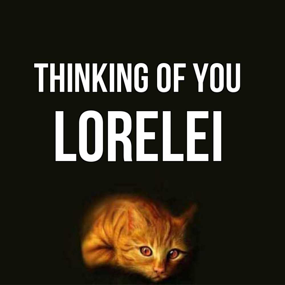 Greetings card с именем, Lorelei Thinking of you рыжий Greetings with text for free download 