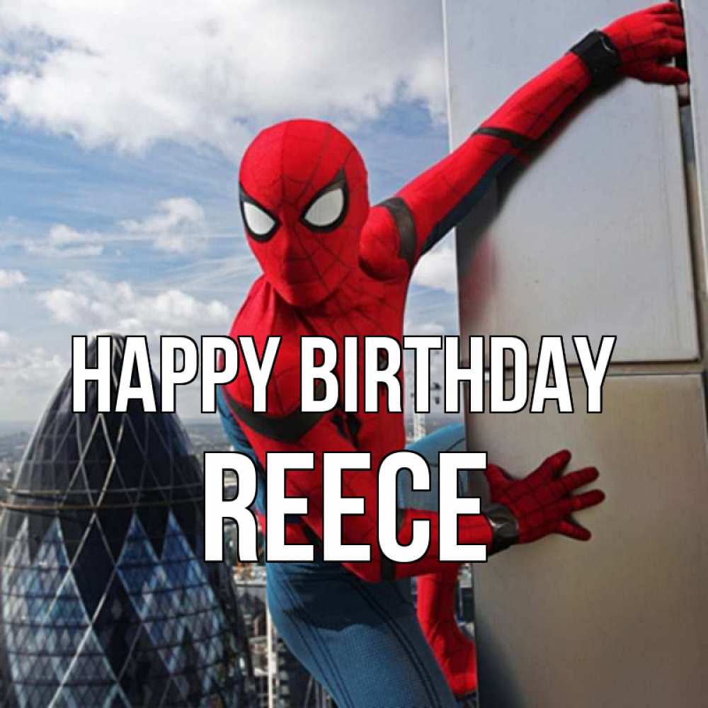 Greetings card с именем, Reece Happy Birthday Марвел Greetings with text for free download 