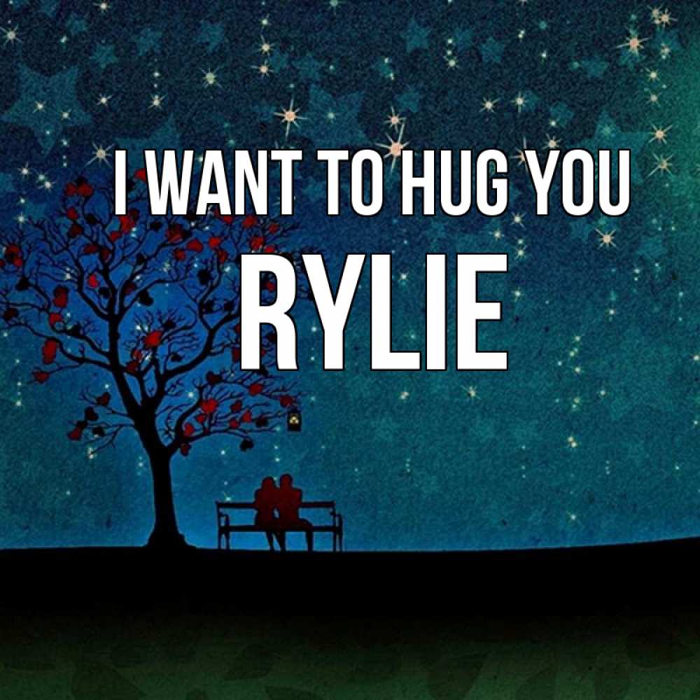 Greetings card с именем, Rylie I want to hug you много звезд Greetings with text for free download 