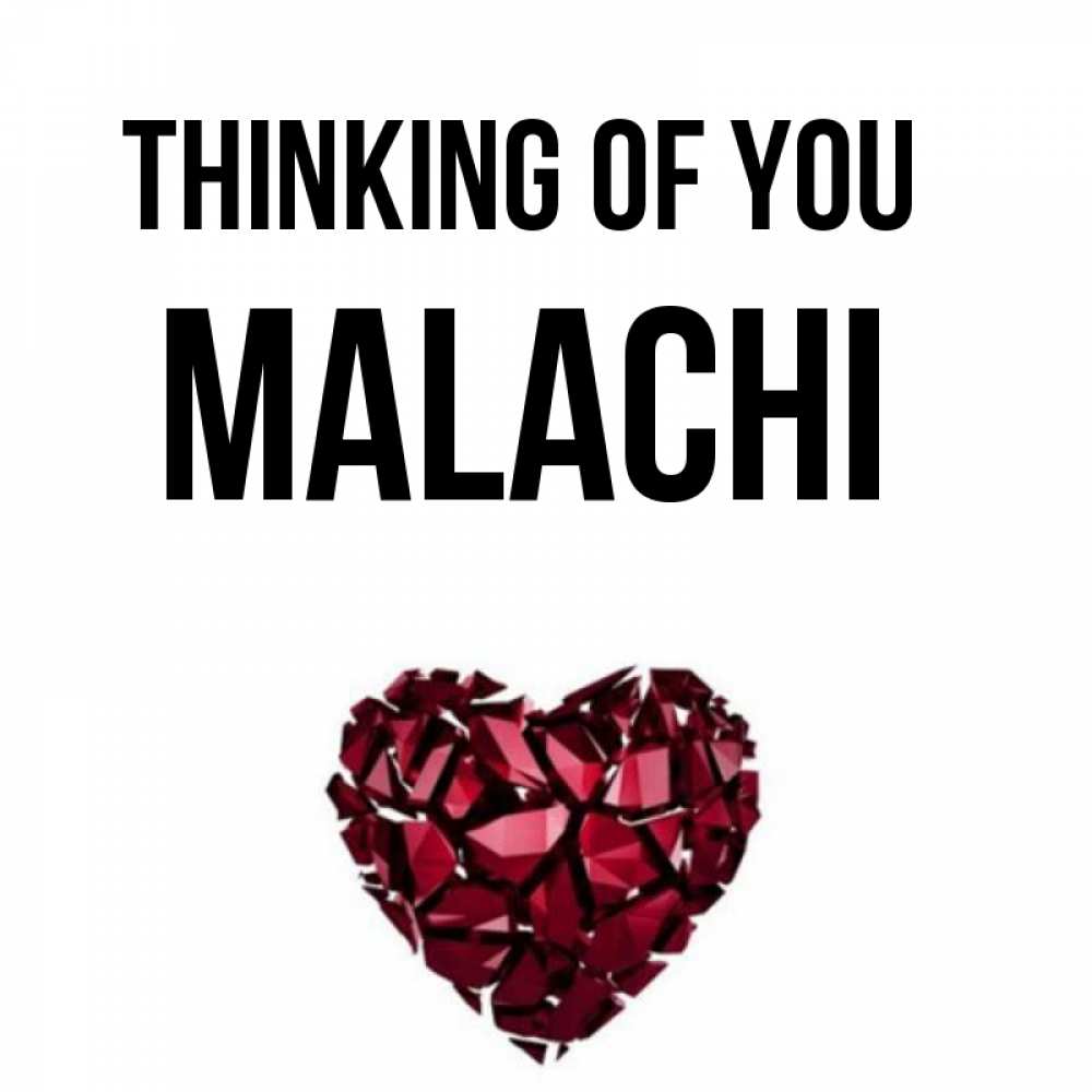 Greetings card с именем, Malachi Thinking of you рубиновое 1 Greetings with text for free download 