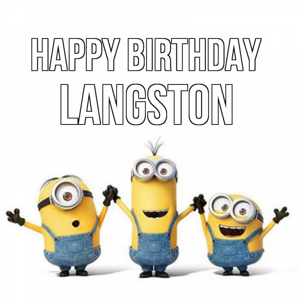 Greetings card с именем, Langston Happy Birthday с днюхой Greetings with text for free download 