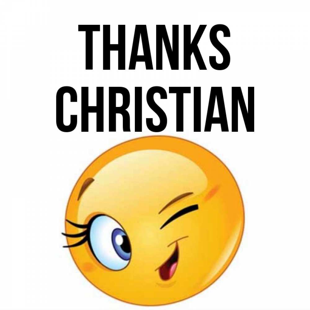 Greetings card с именем, Christian Thanks открытка с подмигивающим смайлом Greetings with text for free download 