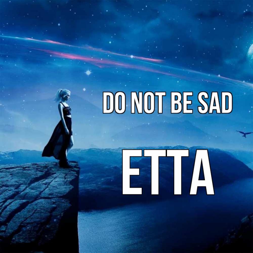 Greetings card с именем, Etta Do not be sad вода и скала Greetings with text for free download 