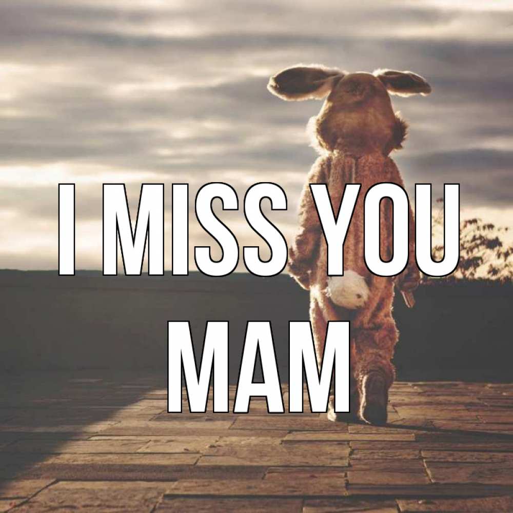 Greetings card с именем, mam I miss you даже в костюме зайца Greetings with text for free download 