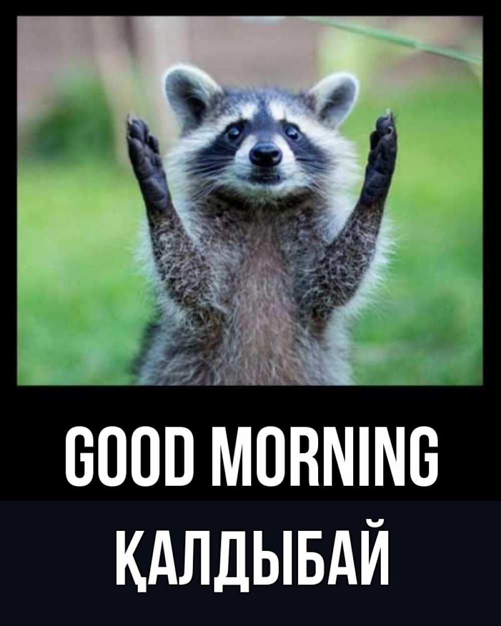 Greetings card с именем, Қалдыбай Good morning хорошее настроение утречком Greetings with text for free download 