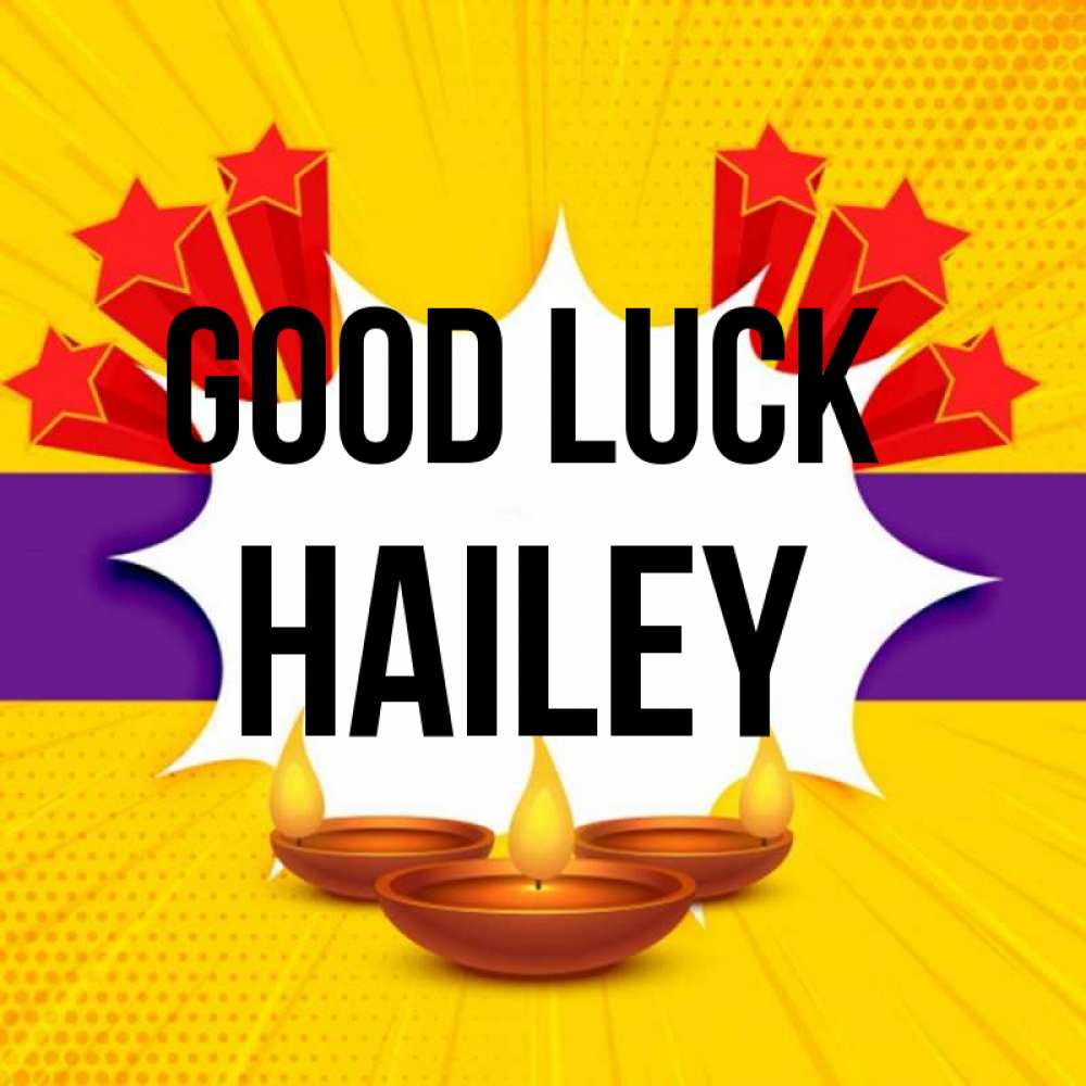 Greetings card с именем, Hailey Good luck векторное изображение Greetings with text for free download 