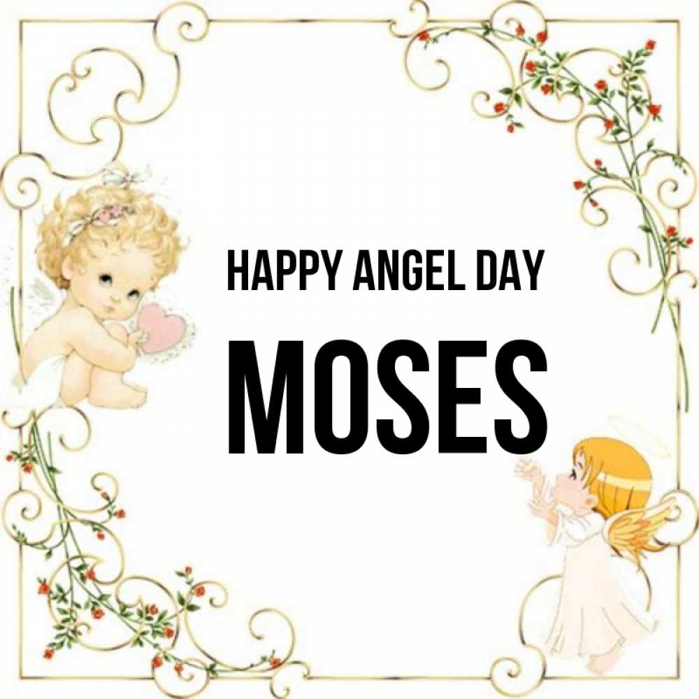 Greetings card с именем, Moses happy angel day ангелы желают прекрасных именин Greetings with text for free download 