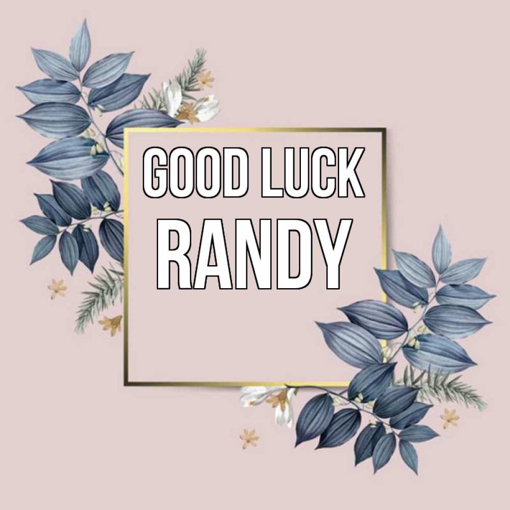 Greetings card с именем, Randy Good luck листья цветов Greetings with text for free download 