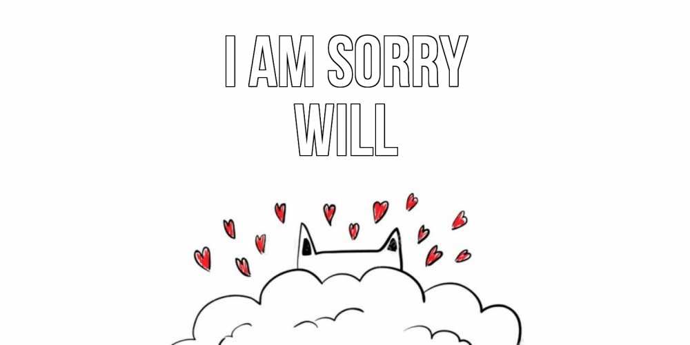 Greetings card с именем, Will I am sorry прости меня Greetings with text for free download 