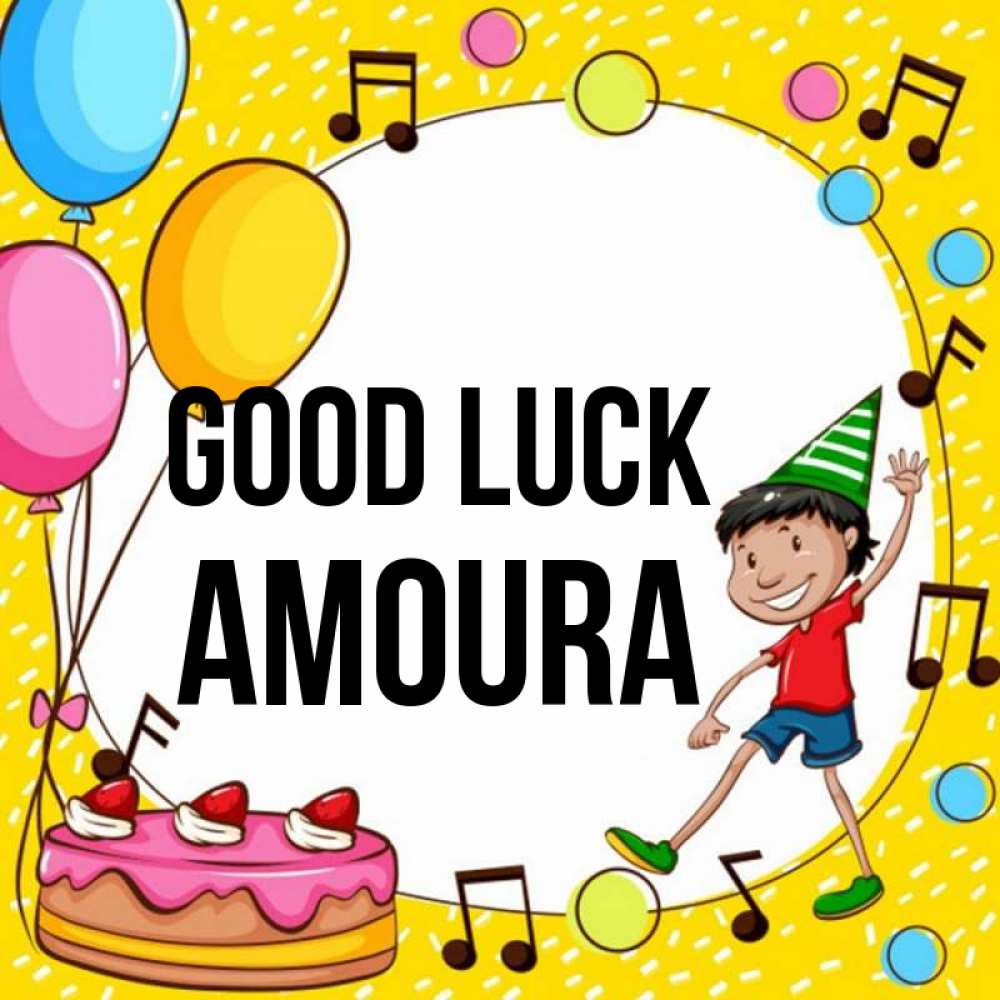 Greetings card с именем, Amoura Good luck открытка 1 Greetings with text for free download 