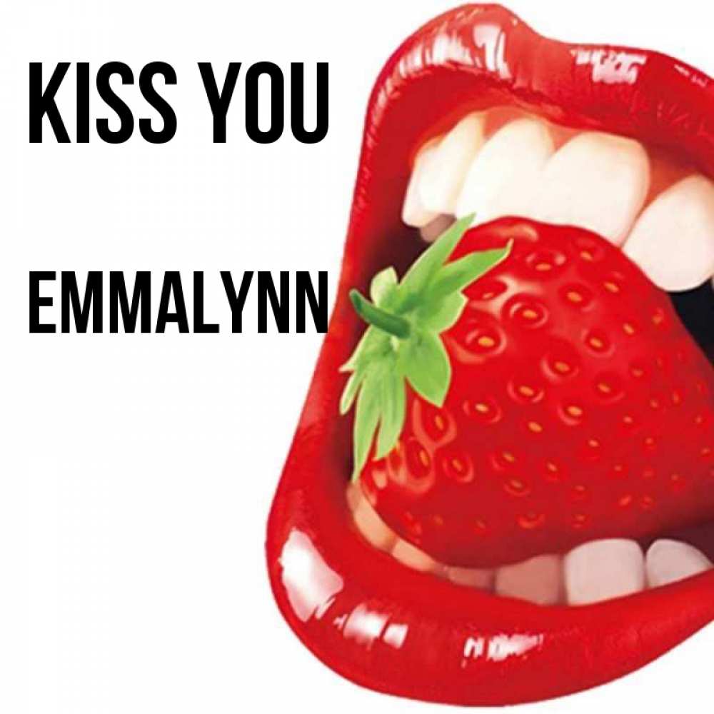 Greetings card с именем, Emmalynn Kiss you открытка с яркими губами Greetings with text for free download 