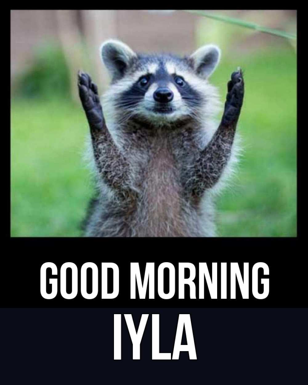 Greetings card с именем, Iyla Good morning хорошее настроение утречком Greetings with text for free download 