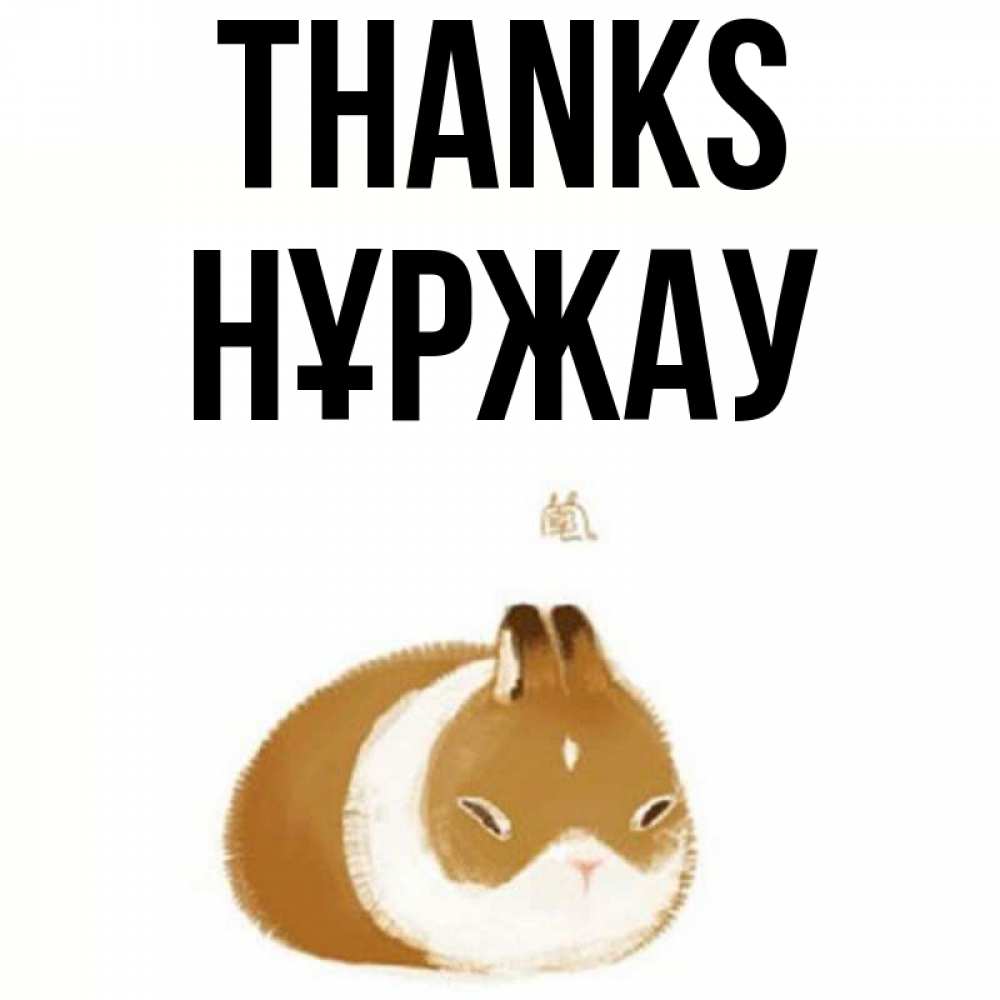 Greetings card с именем, НҰРЖАУ Thanks коричнево белый домашний питомец Greetings with text for free download 