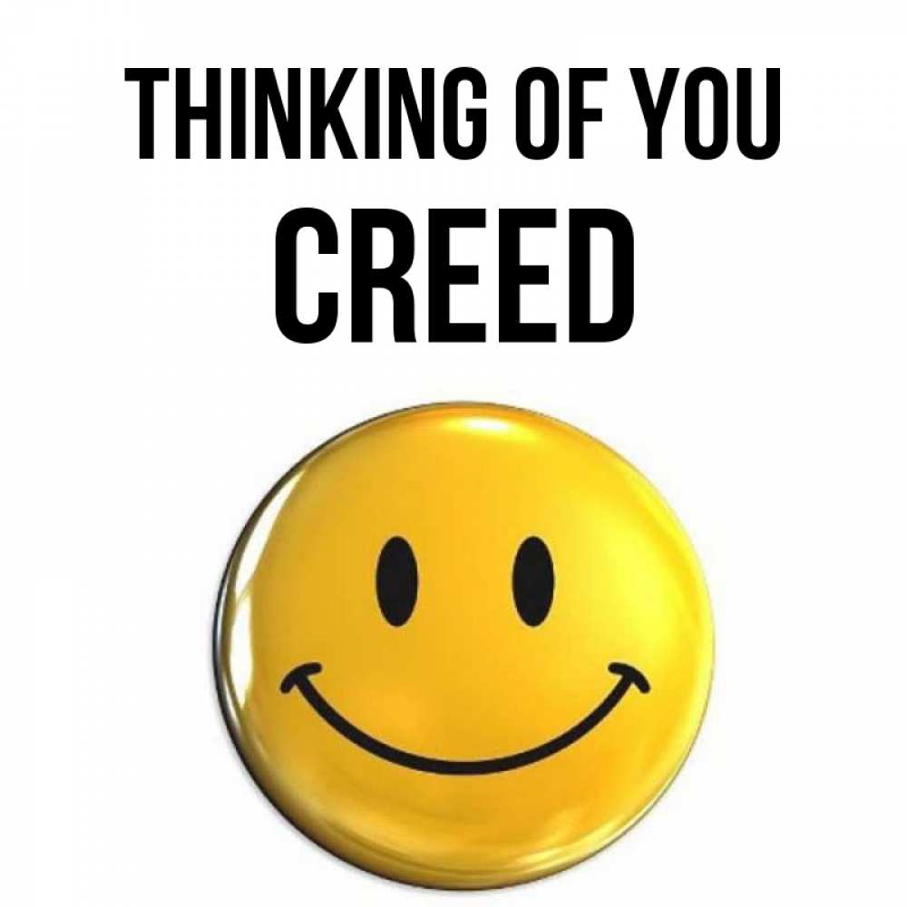 Greetings card с именем, Creed Thinking of you создать открытку с подписью своими руками Greetings with text for free download 