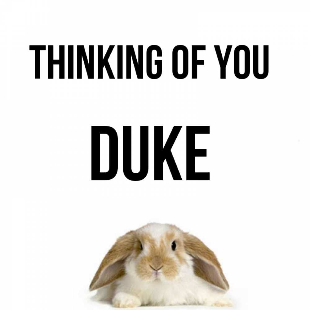 Greetings card с именем, Duke Thinking of you подписать своими руками онлайн Greetings with text for free download 