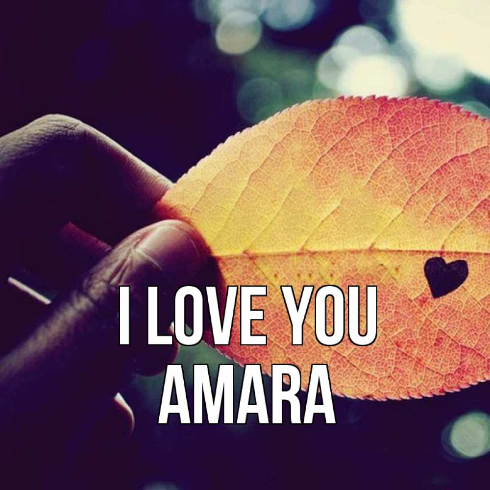 Greetings card с именем, Amara I love you держу лист Greetings with text for free download 