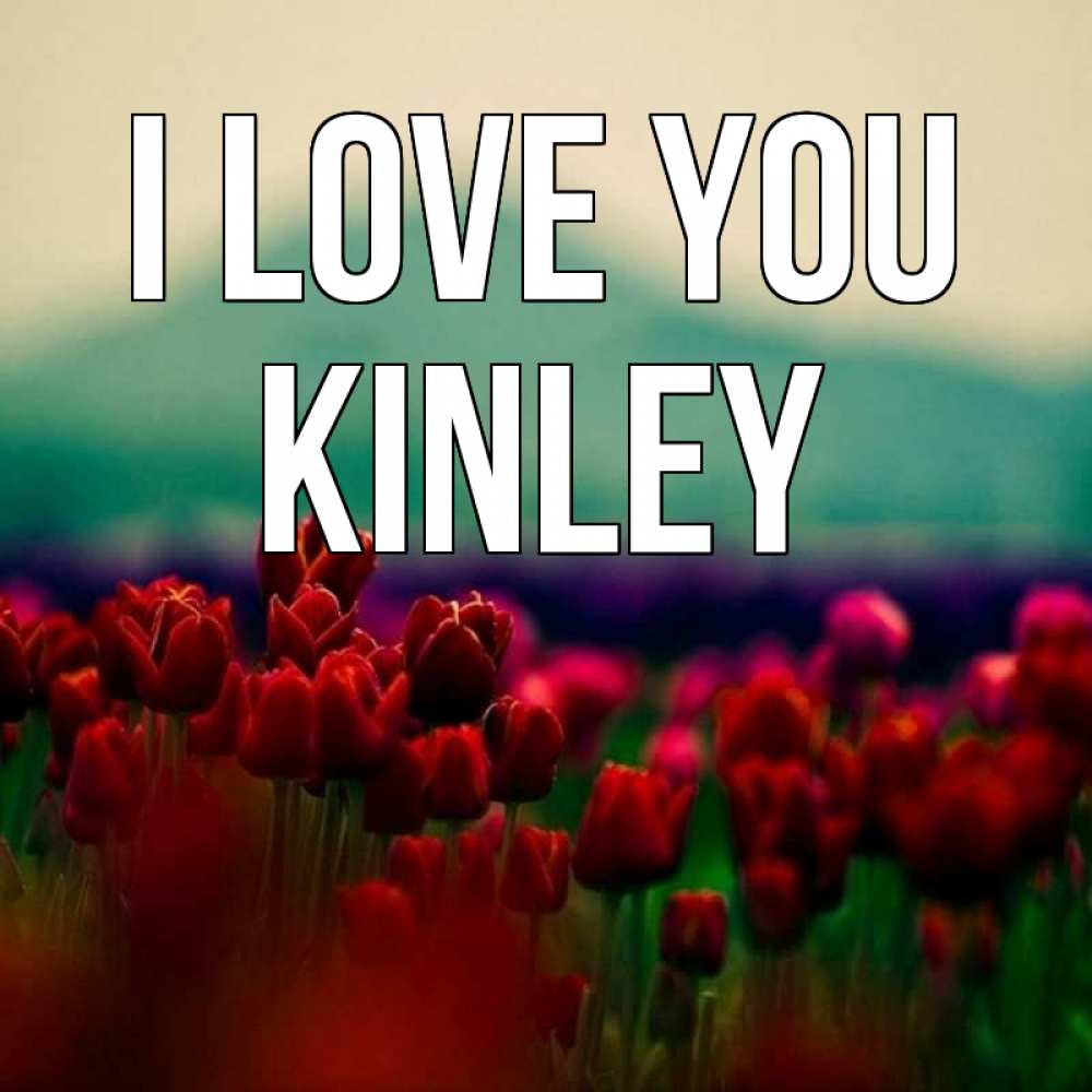 Greetings card с именем, Kinley I love you тюльпаны 4 Greetings with text for free download 
