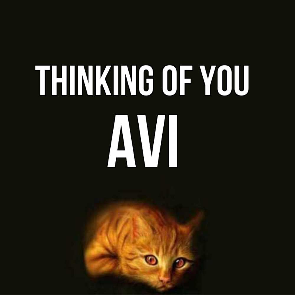 Greetings card с именем, Avi Thinking of you рыжий Greetings with text for free download 