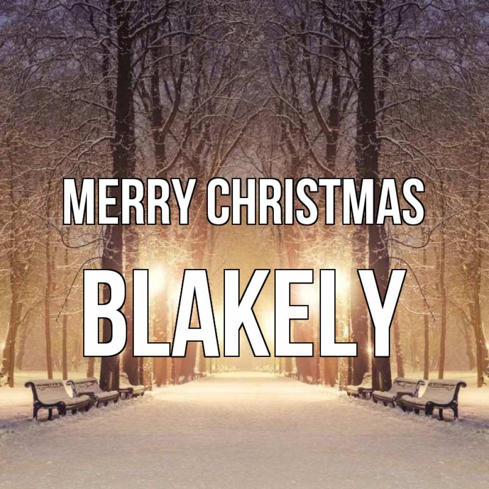 Greetings card с именем, Blakely Merry Christmas зима, парк, фонарь, лес Greetings with text for free download 