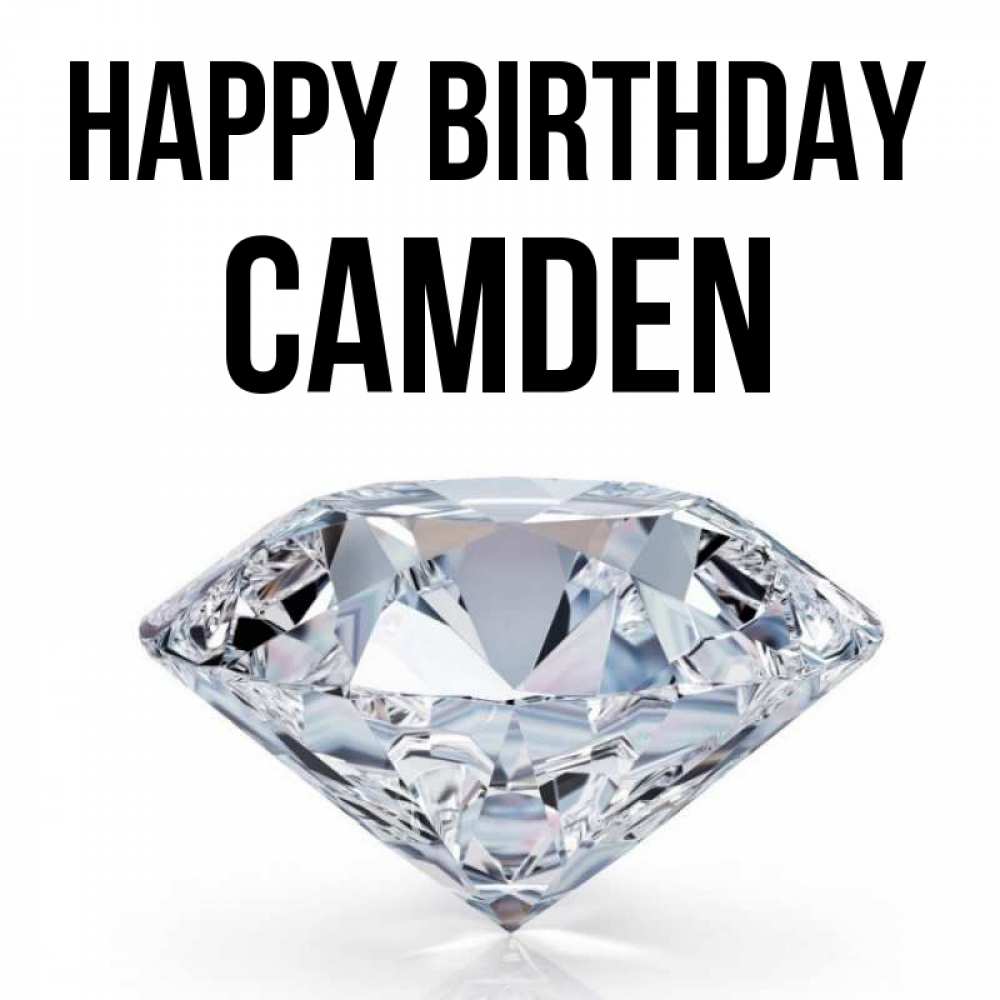 Greetings card с именем, Camden Happy Birthday к пожеланием быть богатым Greetings with text for free download 