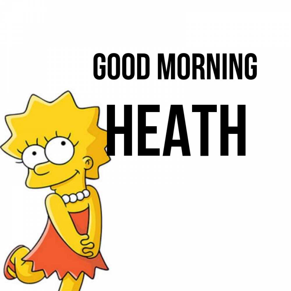 Greetings card с именем, Heath Good morning в платье и ожерелье Greetings with text for free download 