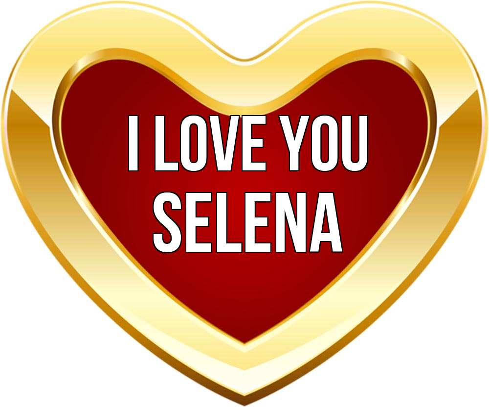 Greetings card с именем, Selena I love you из краски Greetings with text for free download 