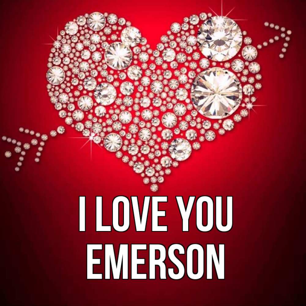 Greetings card с именем, Emerson I love you стрела купидона Greetings with text for free download 