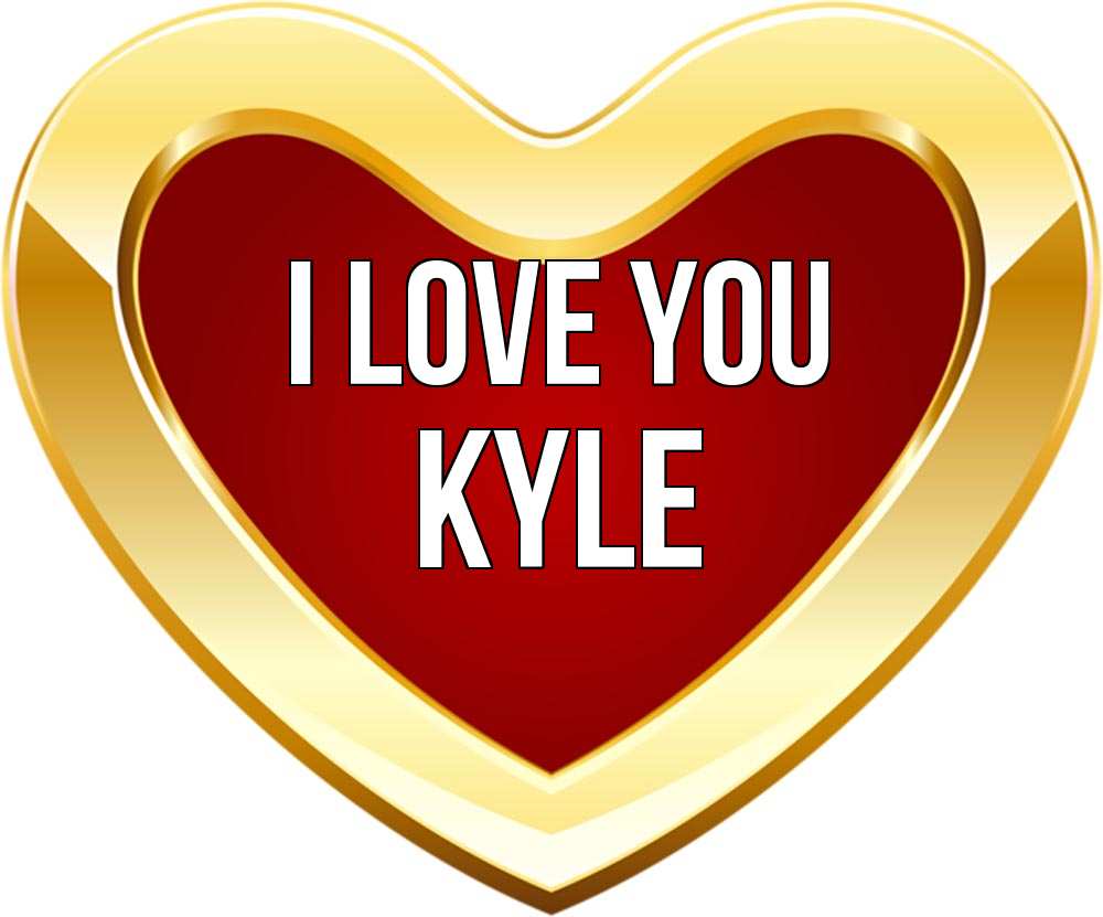 Greetings card с именем, Kyle I love you из краски Greetings with text for free download 